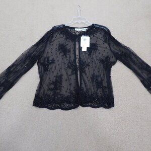 Scala 2X Women's Beaded Shear Black Jacket